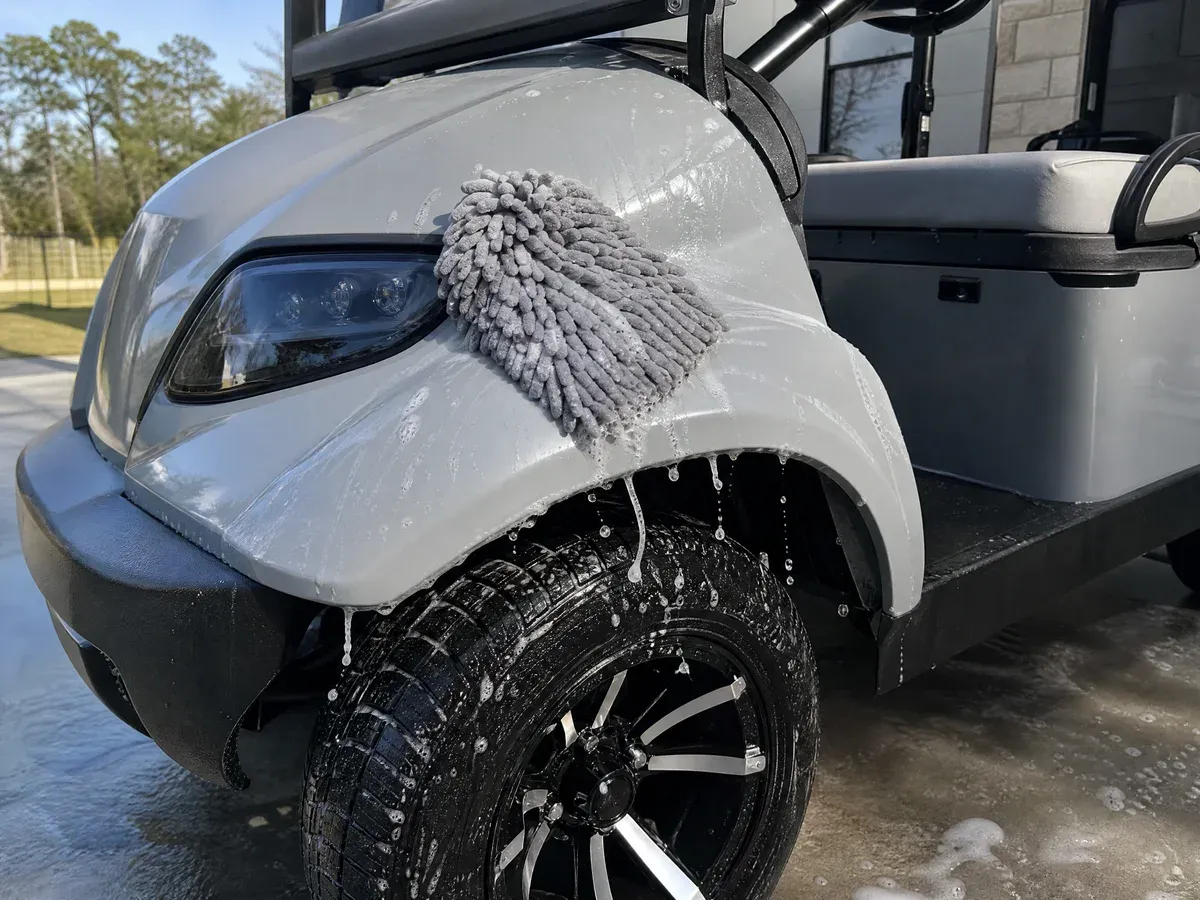 Golf cart exterior wash and detail
